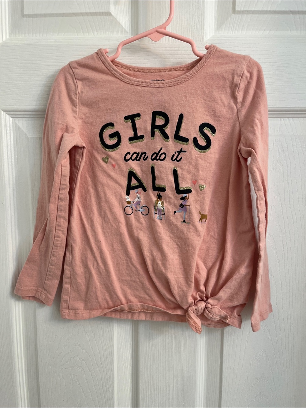 Carter's Pink 'Girls Can Do It All' Long-Sleeve Tee